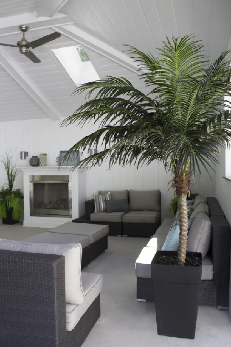 Palmier phoenix artificiel extérieur en pot, 96″