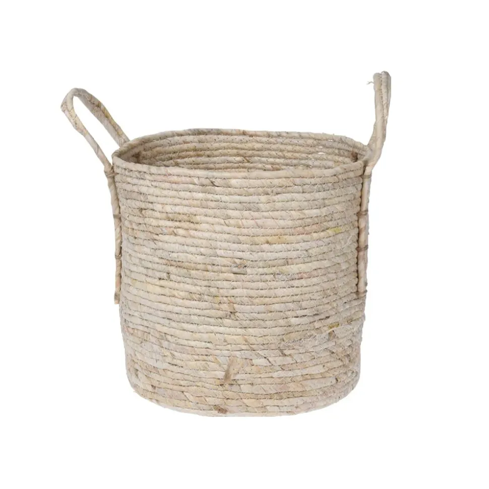 Panier décoratif en rotin beige, 11 x 11″