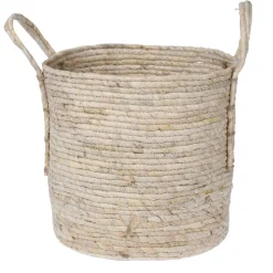 Panier décoratif en rotin beige, 13 x 13″
