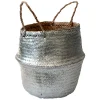 Panier en osier argent, 18 x 15″