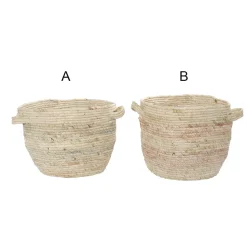 Panier en rotin rayé , moyen