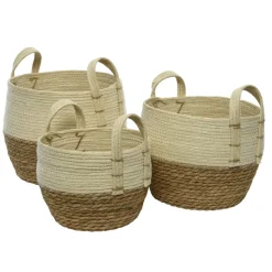 Panier tissé en feuilles de maïs, 10,5 x 13″