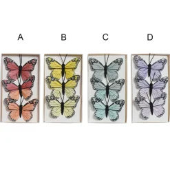 Papillons en plastique coloré, 2,5 x 3″