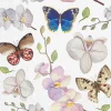 Paquet de 20 serviettes de table à motif d’orchidées et papillons, 6,5″
