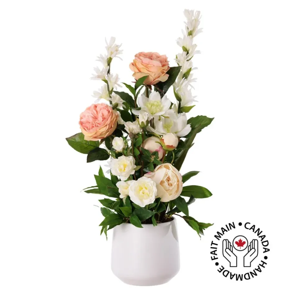 Pastel artificial peony flower arrangement