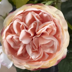 Peony and white faux floral arrangement