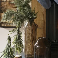 Petit vase de table en verre recyclé taupe, 10 x 8,5″