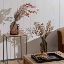 Petit vase de table en verre recyclé taupe, 10 x 8,5″