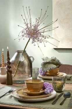 Petit vase de table en verre recyclé taupe, 10 x 8,5″