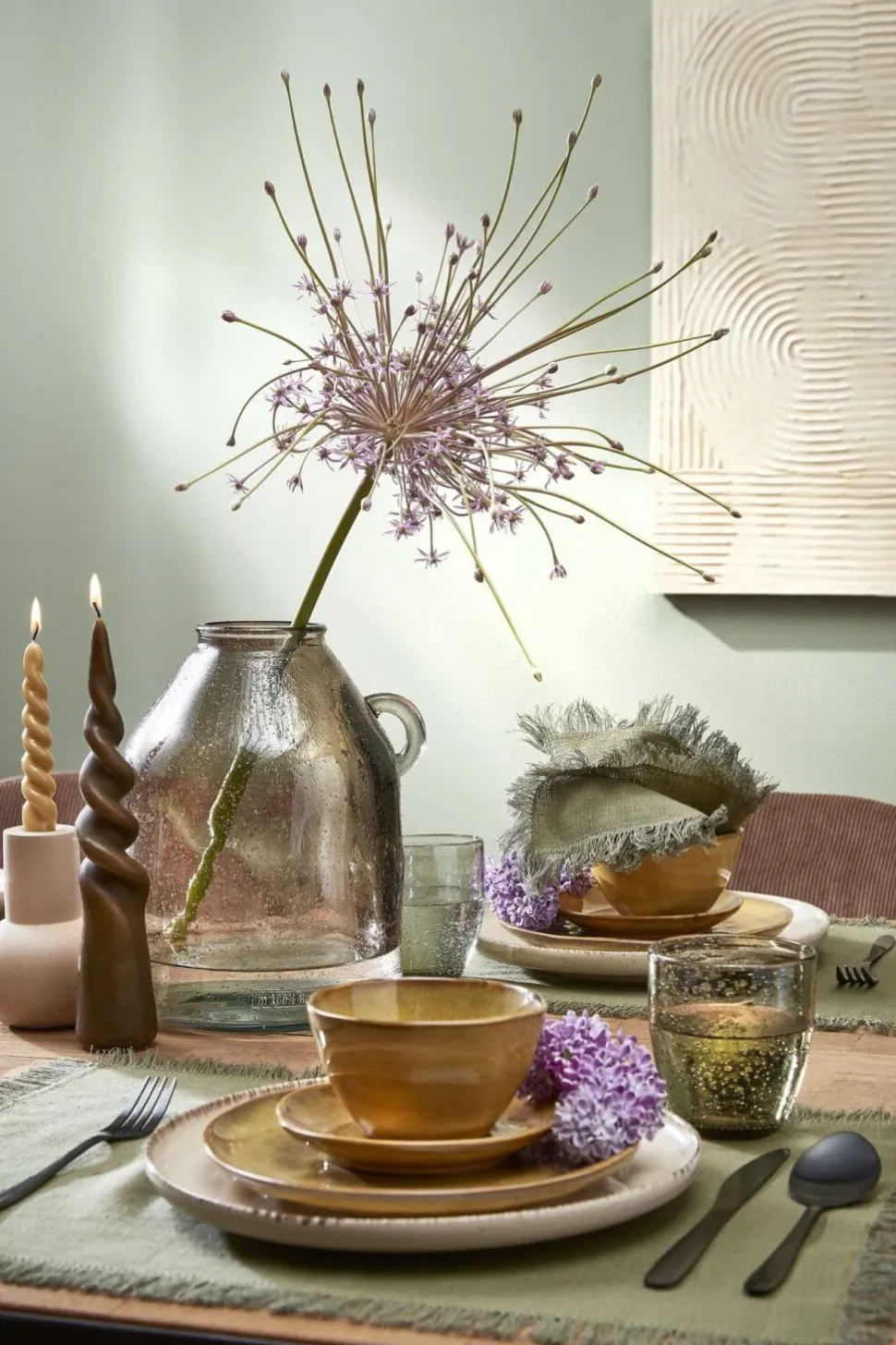 Petit vase de table en verre recyclé taupe, 10 x 8,5″