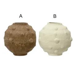 Petit vase rond en papier mâché, 7 x 7,5″