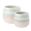 Pink ceramic plant pot