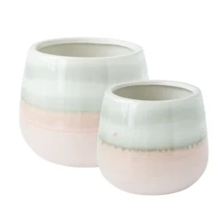 Pink ceramic plant pot