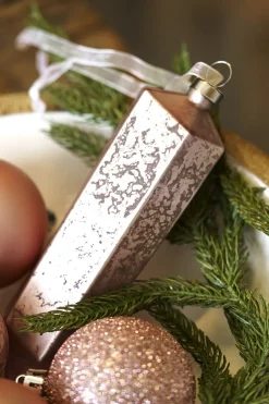 Pink crystal ornament, 6″