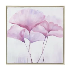 Pink Gingko Foliage Painting, 32 x 32″
