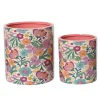 Pink terracotta flower pot