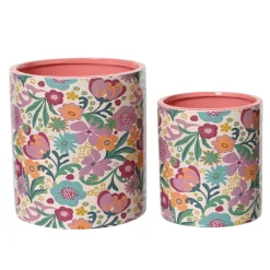 Pink terracotta flower pot