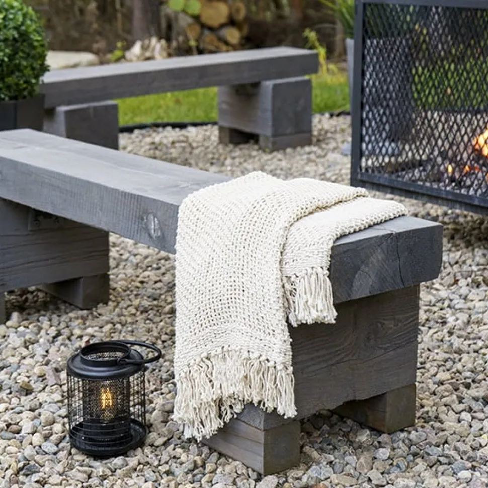 Plaid de canapé à franges 100% coton, 51 x 67″