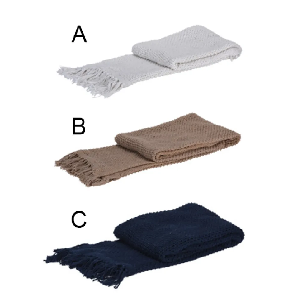 Plaid de canapé à franges 100% coton, 51 x 67″