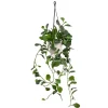Plant de jade artificiel en pot suspendu, 46 x 16″