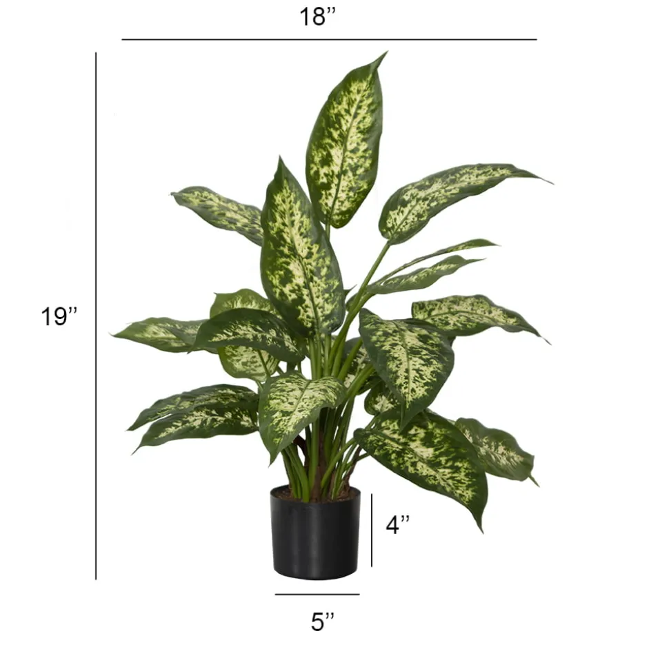 Plante artificielle de dieffenbachia, 19″