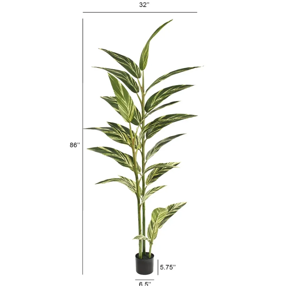 Plante artificielle d’alpinia vittata, 86″