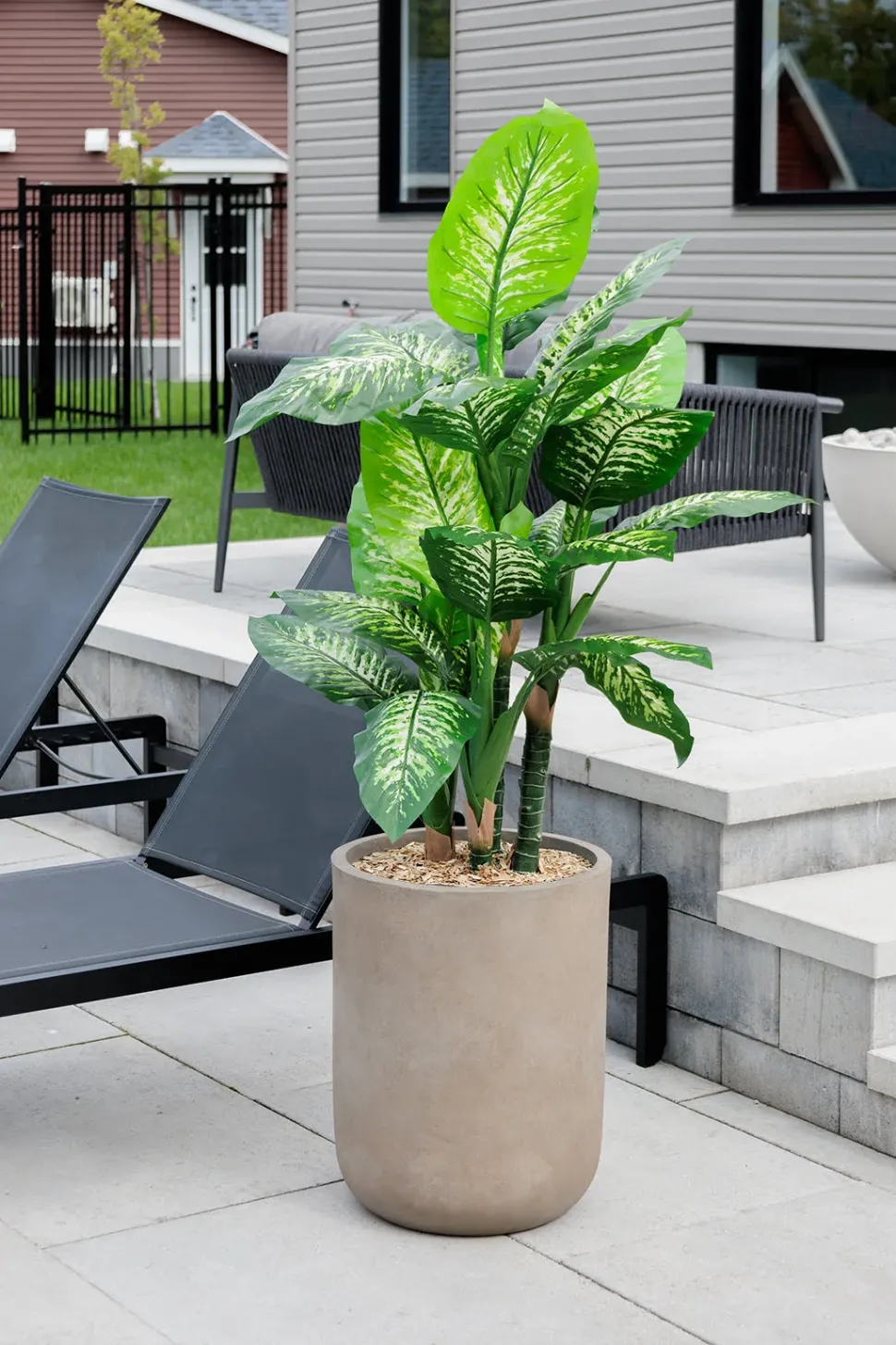 Plante artificielle extérieure, dieffenbachia, 59″