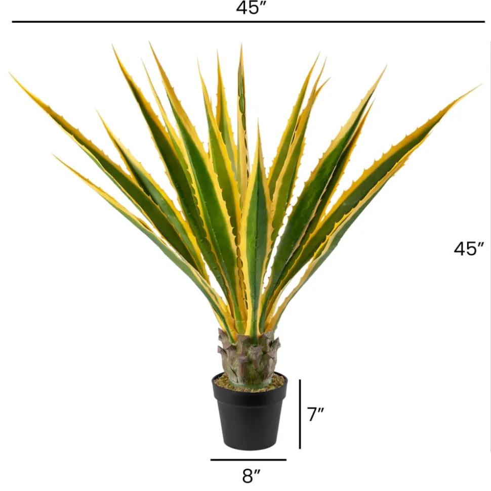 Plante artificielle extérieure, agave jaune, 45″