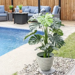 Plante artificielle extérieure, monstera, 48″