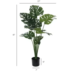 Plante artificielle monstera vert, 41″