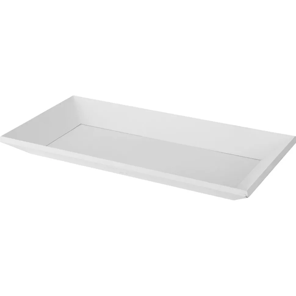 Plateau décoratif blanc en bois, 15,5 x 8&Prime;