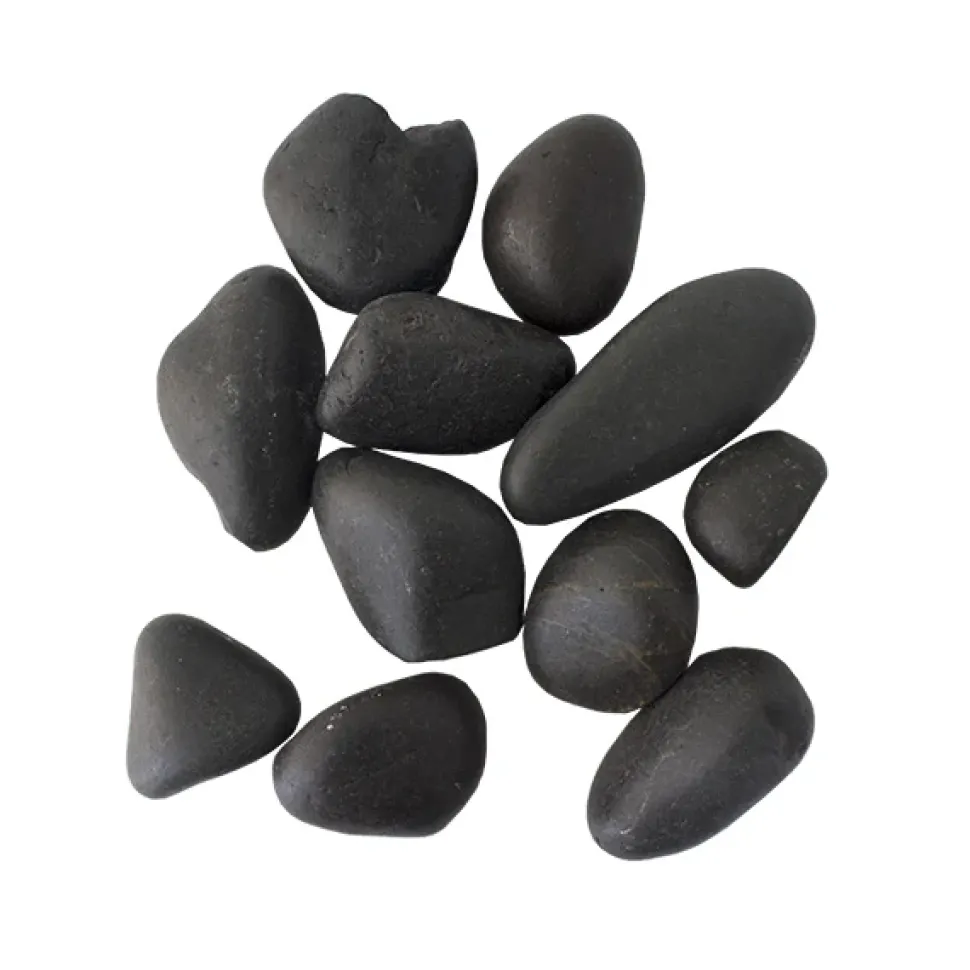Polished black pebbles 20-40mm, 1kg