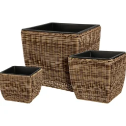 Polyrattan square planter