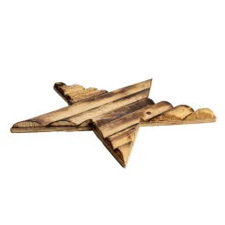 Poplar wood star ornament, 10"
