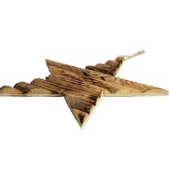 Poplar wood star ornament, 12"