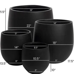 Porous finish black pot