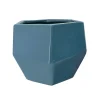 Pot en céramique bleue, 5,5 x 6,5″