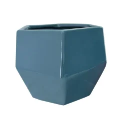 Pot en céramique bleue, 5,5 x 6,5″
