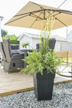 Pot en plastique carré noir