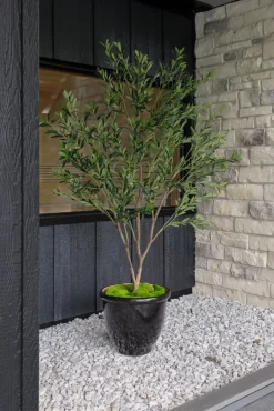 Pot noir lustré extérieur en polypropylène recyclé