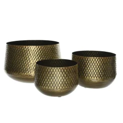 Pot pour plantes en métal doré, 5 x 7,5″