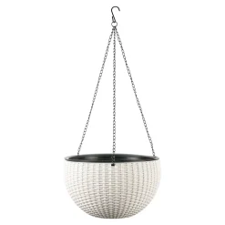 Pot suspendu en plastique blanc, 6,5 x 10 x 10″