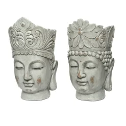 Pot tête de bouddha extérieur, 14 x 9″