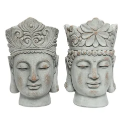 Pot tête de bouddha extérieur, 14 x 9″