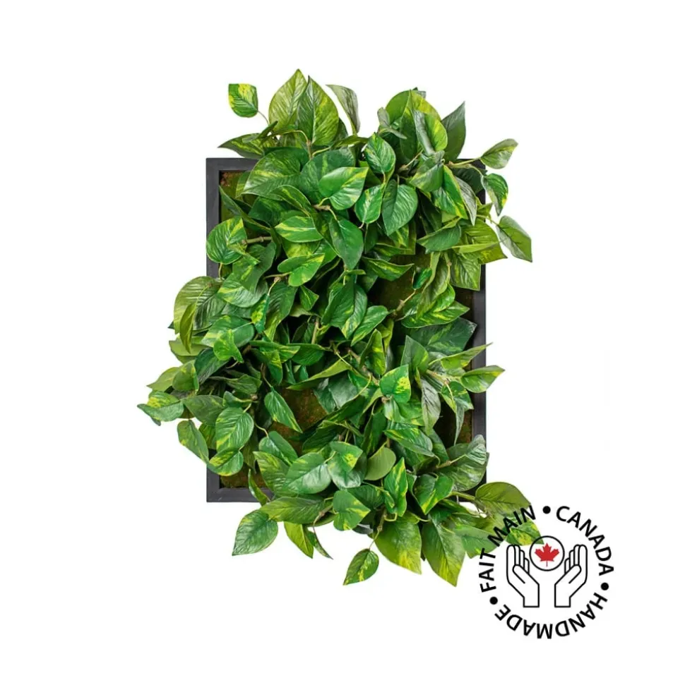 Pothos artificial indoor plant wall, 20 x 16″