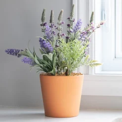 Potted artificial lavender plant