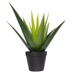 Potted artificial plant, aloe vera, 13″