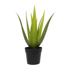 Potted artificial plant, aloe vera, 11″