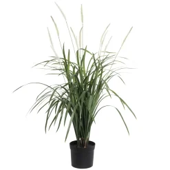 Potted outdoor artificial fountain grass, 41″