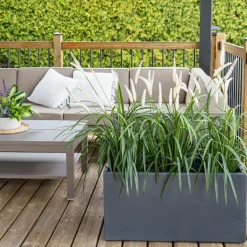 Potted outdoor artificial fountain grass, 41″